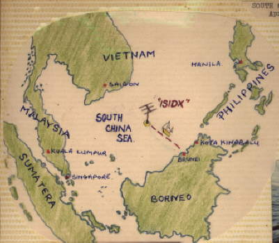 Map of South China Sea showing Spratly Island location