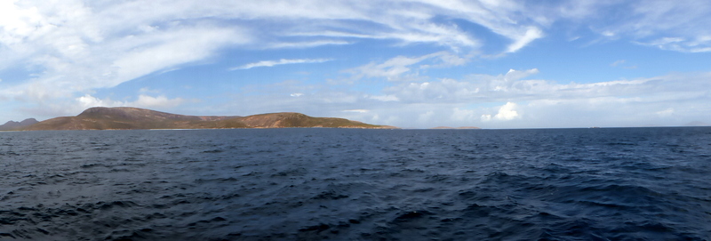 Approaching our anchorage at Cap Le Grand