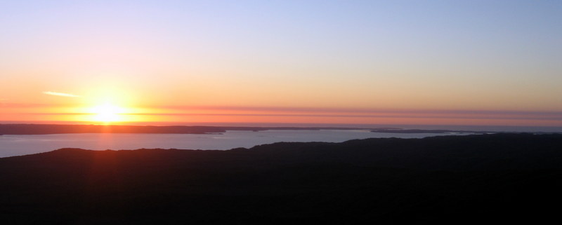 Macquarie Harbour from the top of Mount Sorell