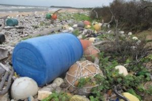 Man's rubbish on isolated beachs