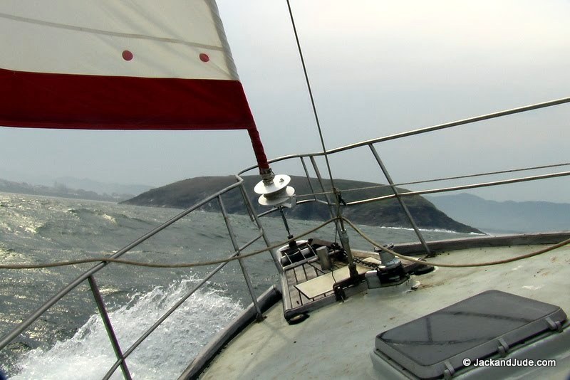 Under press of sail approaching Coffs Harbour